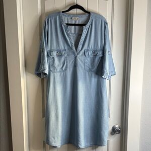 LOFT Outlet Chambray Shirt Dress Size XL